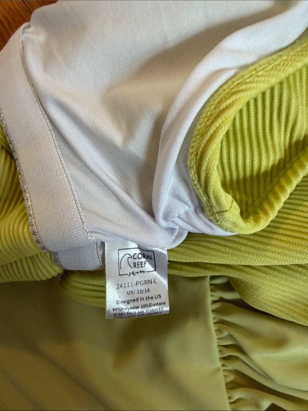 Coral Reef High-Waist Two-Piece Swim Set in Light Lime - Picture 4 of 5